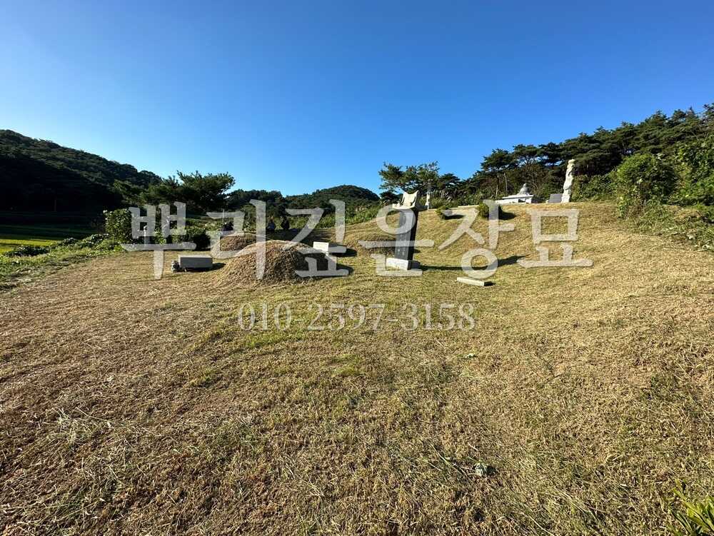 벌초 묘역전경 작업 사진 · 뿌리깊은장묘