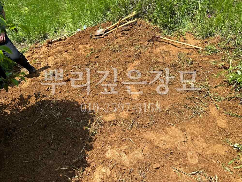 묘지이장 정리완료 작업 사진 · 뿌리깊은장묘