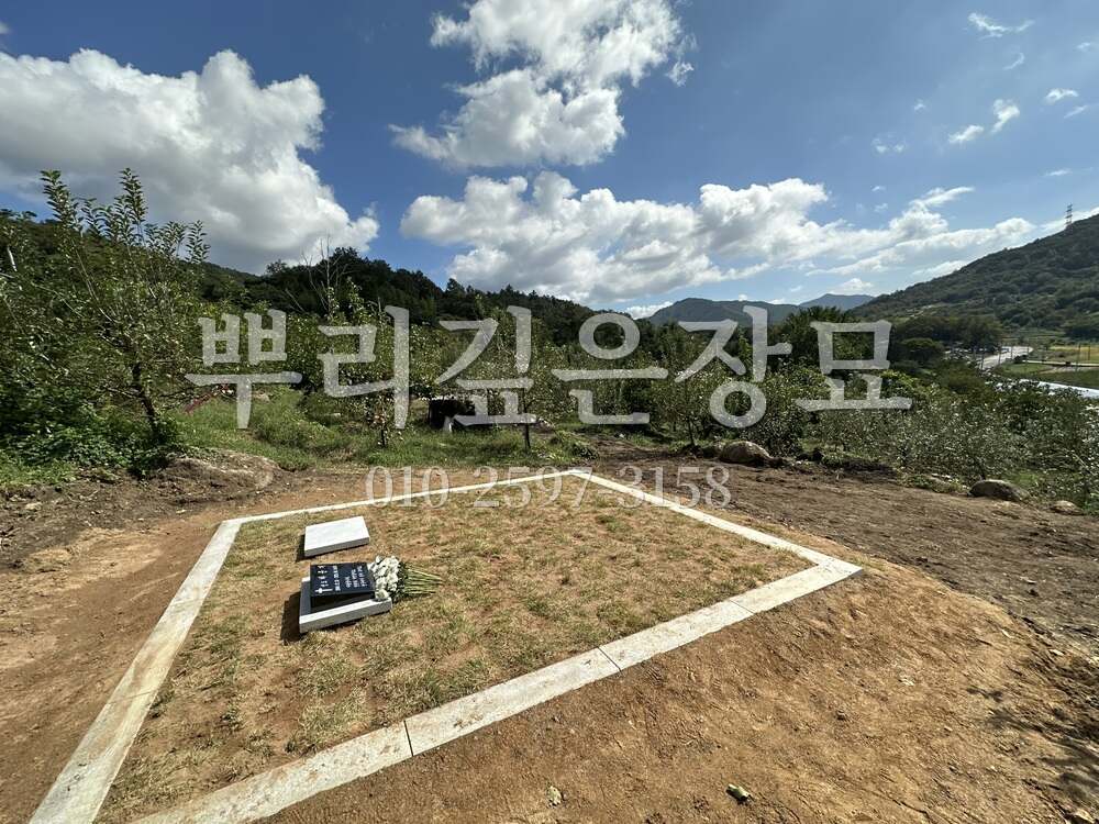평장묘 조성완료 작업 사진 · 뿌리깊은장묘