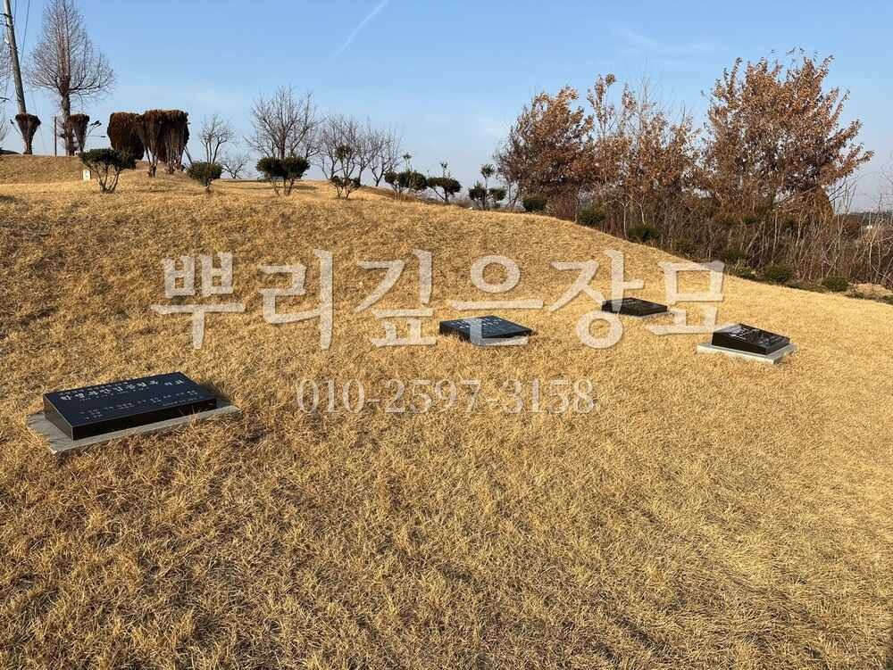 평장묘 조성완료 작업 사진 · 뿌리깊은장묘